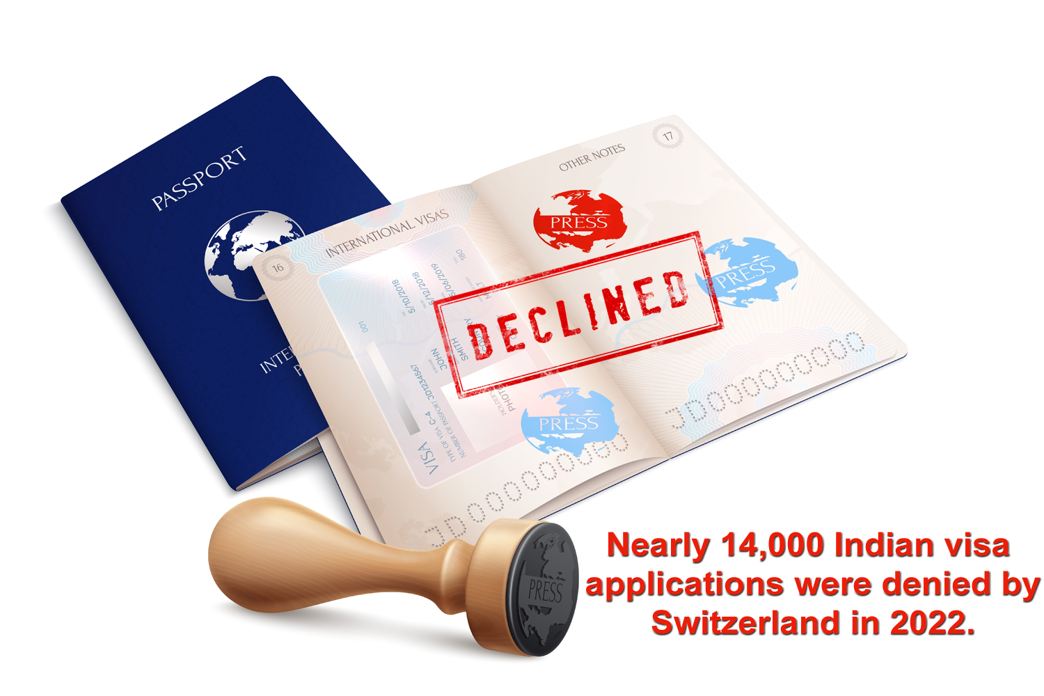 Nearly 14,000 Indian visa applications were denied by Switzerland in 2022.