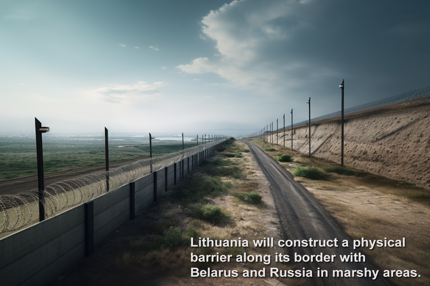 Lithuania will construct a physical barrier along its border with Belarus and Russia in marshy areas.