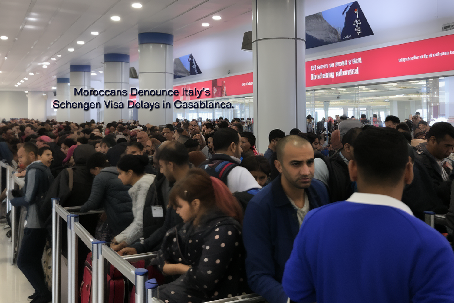 Moroccans Denounce Italy's Schengen Visa Delays in Casablanca.