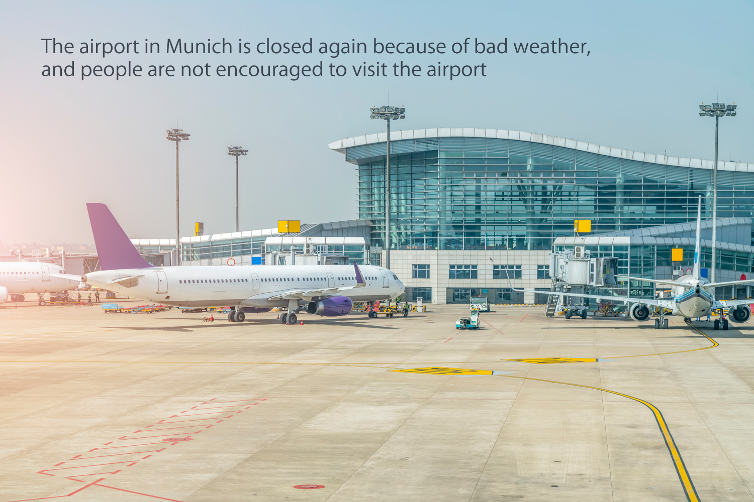 The airport in Munich is closed again because of bad weather, and people are not encouraged to visit the airport